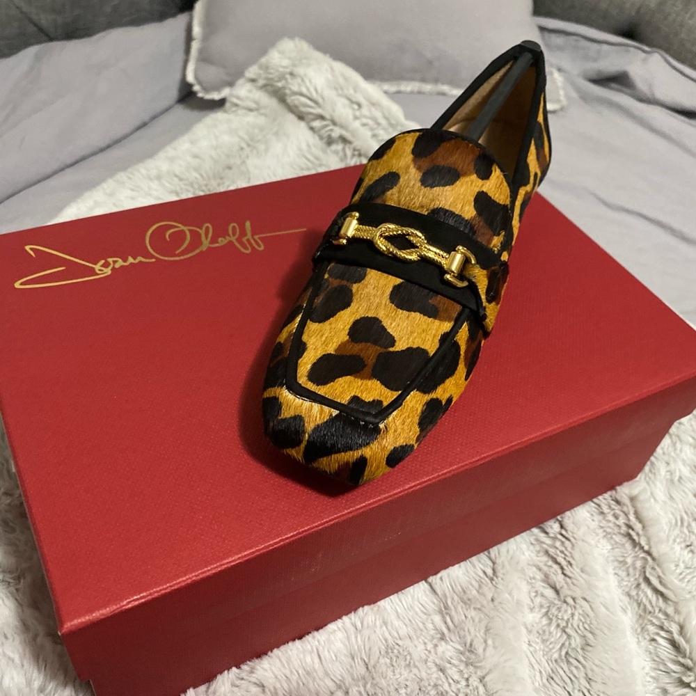 ADONIS LEOPARD HAIR CALF/BLACK SUEDE LOAFER BRAND NEW!!